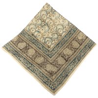 Kalamkari Tuch 110x110cm, Indigo Blue