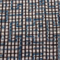 Kalamkarischals aus Baumwolle,35x180 cm Blau mit Elefanten