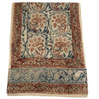 Kalamkarischals aus Baumwolle,35x180 cm Rot-Blau Pesley
