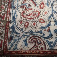 Kalamkarischals aus Baumwolle,35x180 cm Rot-Blau Pesley