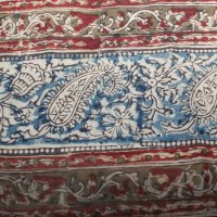 Kalamkarischals aus Baumwolle,35x180 cm Rot-Blau Pesley