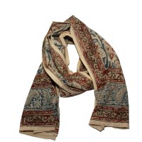 Kalamkarischals aus Baumwolle,35x180 cm Rot-Blau Pesley
