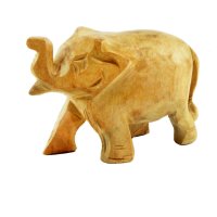 Elefant, einfach geschnitzt, R&uuml;ssel hoch, 2,5 cm