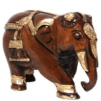 Elefant, geschmückt, dunkel, 7,5 cm