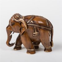 Elefant, geschmückt, dunkel, 10 cm