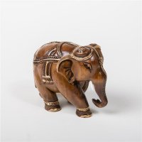 Elefant, geschmückt, dunkel, 10 cm