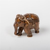Elefant, geschmückt, dunkel, 10 cm