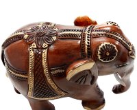 Elefant, geschmückt, dunkel, 10 cm