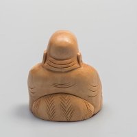Buddha lachend, sitzend, hell, 6,25 cm