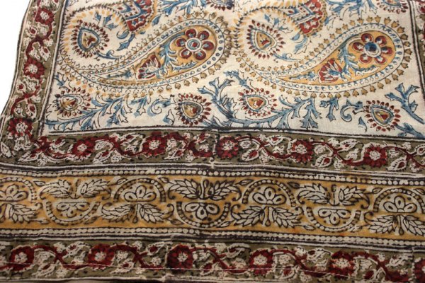 Kalamkari Schal 35x180cm, Gelb mit Pesley