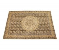 Kalamkari Tagesdecke, Schwarz mit Mandala, ca. 150x220cm