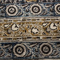 Kalamkari Tagesdecke, Schwarz mit Mandala, ca. 150x220cm