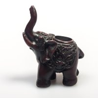 Polyresin: Elefant mit Kerzenhalter, R&uuml;ssel hoch