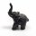 Elefant aus Polyresin, dunkel, R&uuml;ssel hoch, ca. 7,5 cm hoch