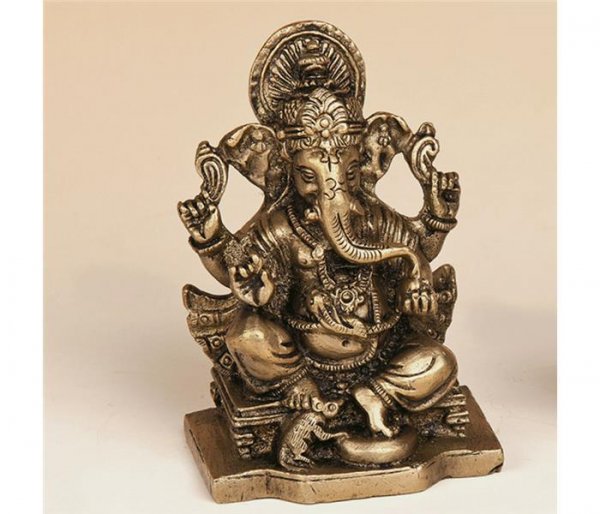 Ganesha auf Thron aus Messing, ca 6 cm