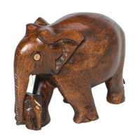 Elefant mit Baby am Rüssel, 10 cm
