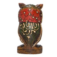 Eule, rund, handbemalt, 7,5 cm