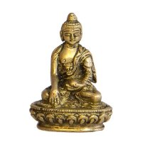Buddha aus Messing, ca 5 cm, 4er Set