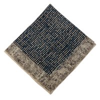 Kalamkari Tuch 55x55cm, Blau mit Elefanten